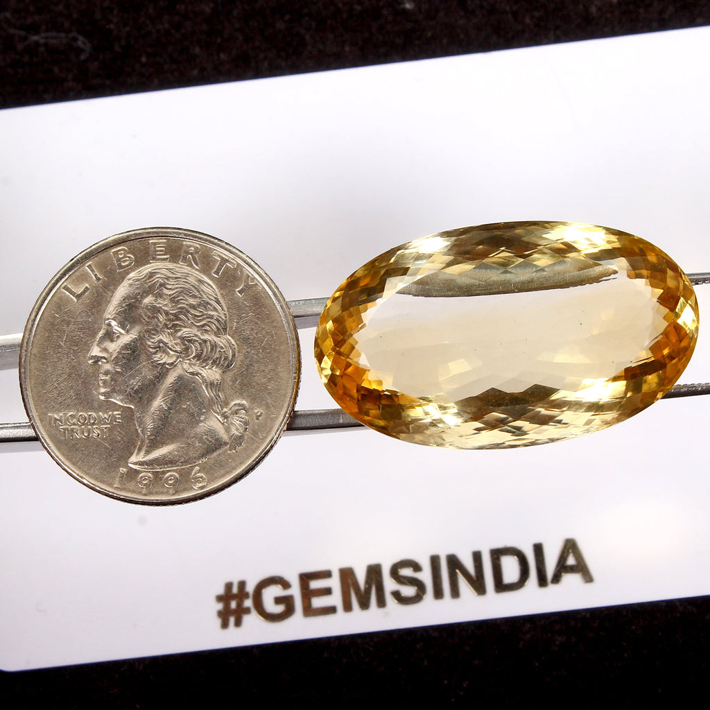 45.90 Cts VVS Natural Citrine AAA Yellow Huge Oval Cut Loose Dazzling Gemstone