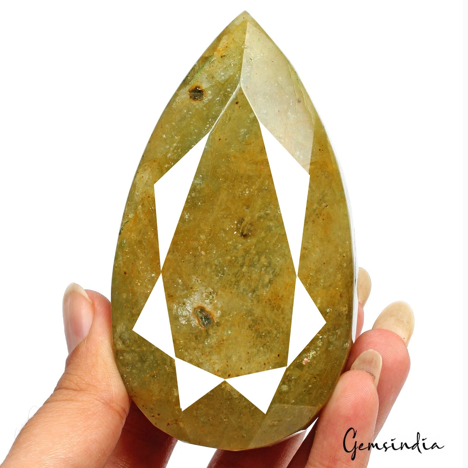 1430 Cts Natural Untreated Yellow Beryl Pear Faceted Earth Mined Huge Loose Gem