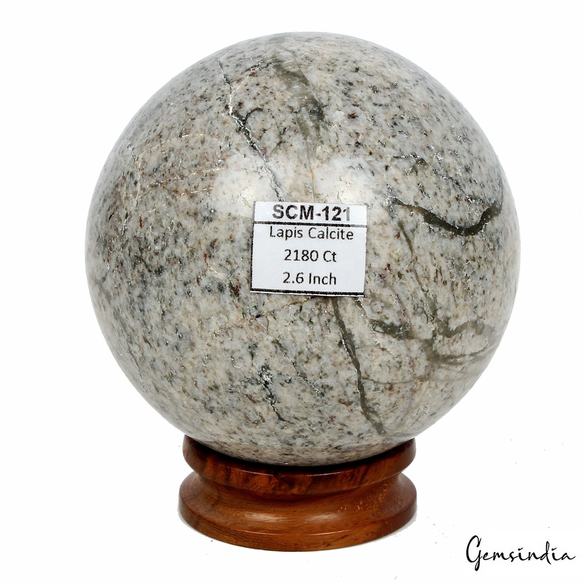 2180Ct/2.6" Natural Lapis Calcite Matrix Crystal Mineral Healing Gem Sphere/ball