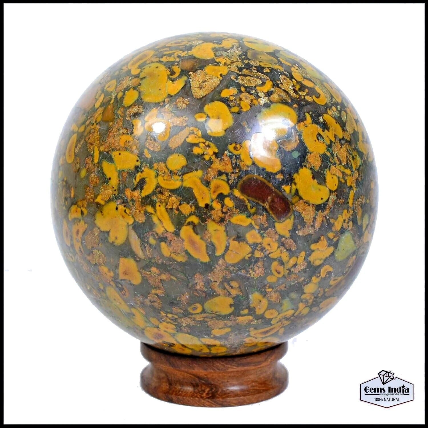 3640 Ct Natural Untreated Fruit Jasper Healing Crystal Mineral Sphere With Stand