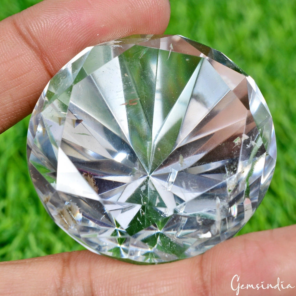 350 Cts Natural Untreated White Quartz Crystal Diamond Cut Loose Huge Rare Gem