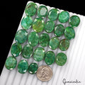 Certified Natural Green Emerald 500 Ct Oval Cut Loose Ring Size Gemstones~23 Pcs