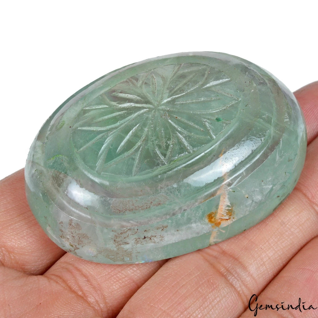 Fluorite Loose Gemstone, Untreated, Green — 58x42x23mm, 520 Ct, Brazil