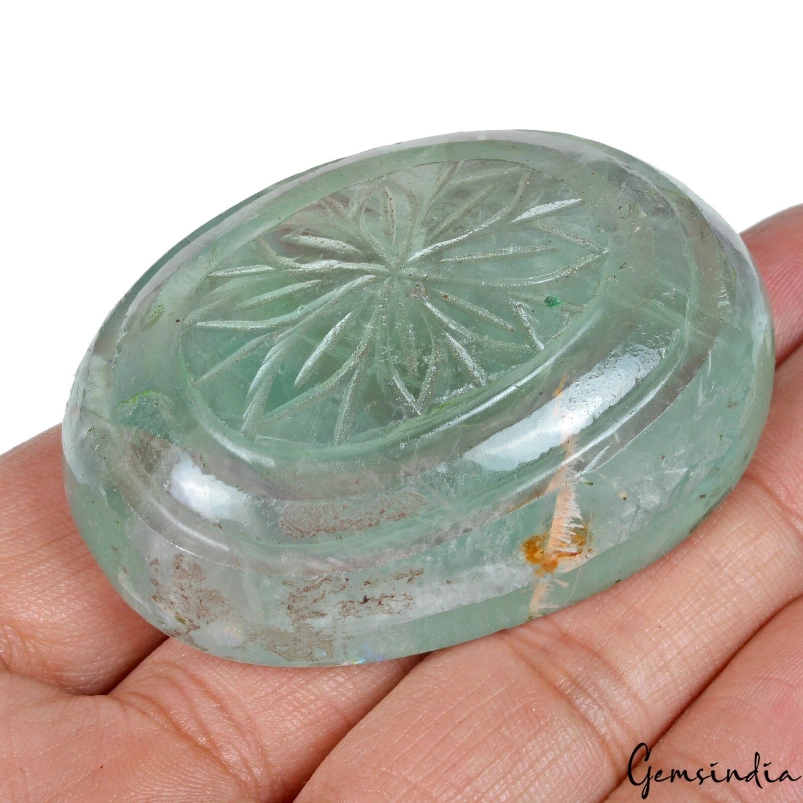 Fluorite Loose Gemstone, Untreated, Green — 58x42x23mm, 520 Ct, Brazil