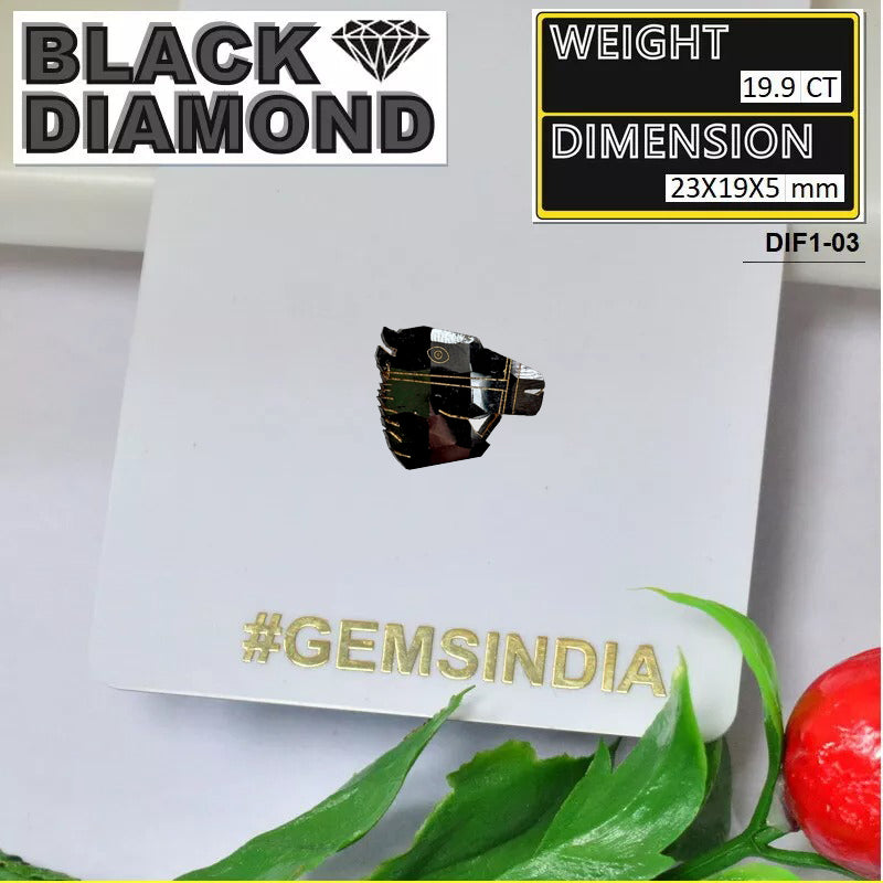 19.9Cts Horse face Shape Diamond, Unique/Antique Cut 100% Natural Black Diamond