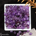 Certified 640 Ct/200 Pcs Natural Untreated Purple Amethyst Oval Cab Gemstone Lot