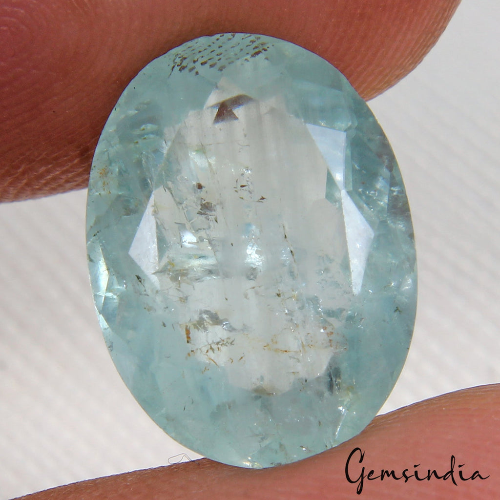 Certified 5.80 Ct Natural Untreated Brazilian Blue Aquamarine Oval Cut Loose Gem