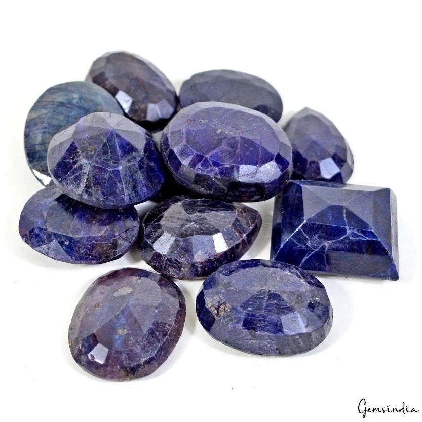 1030 Ct/12 Pcs Natural Blue Sapphire Mix Cut Loose 27mm-32mm Huge Gemstones Lot
