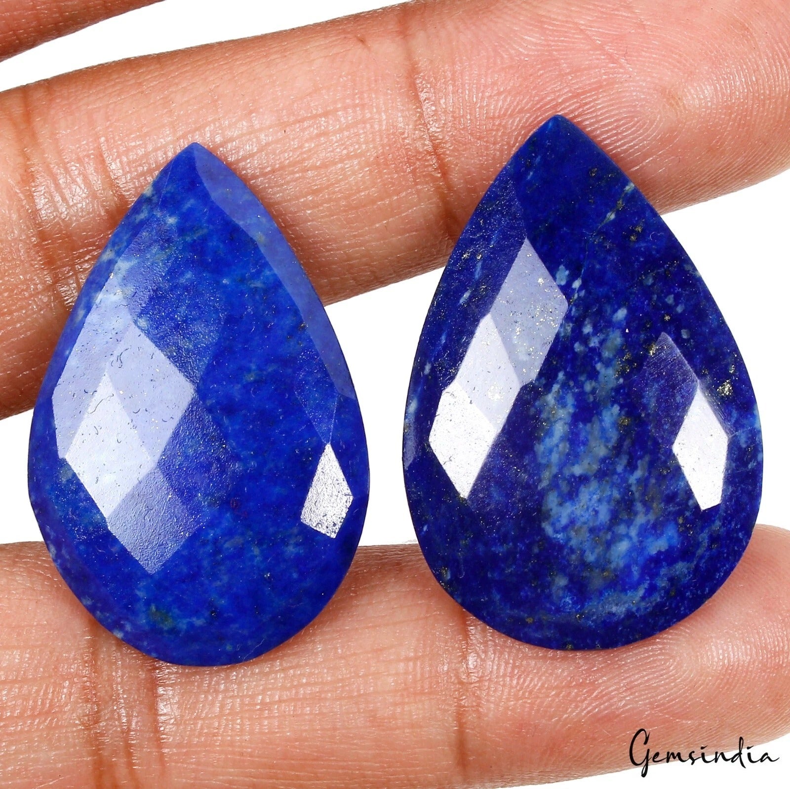 Lapis Lazuli Lot, Loose Gemstone, Blue — 2 Pieces, 35x23mm, 67.80 Ct, Afghanistan