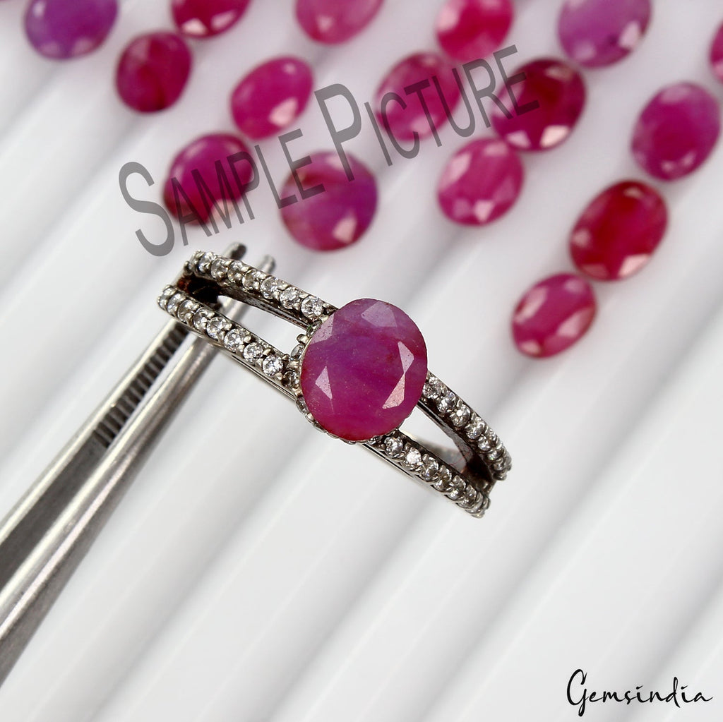 49.30 Ct/50 Pcs Natural Pink Red Ruby 6-8mm Oval Cut Loos Gems Certified Lot