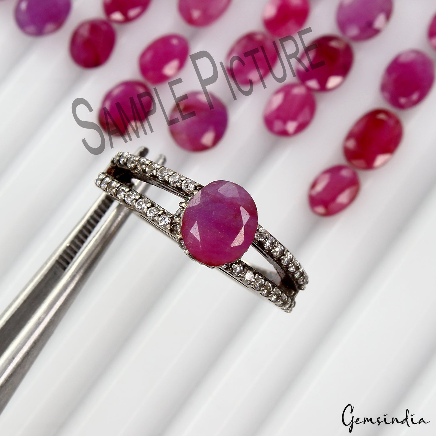 49.30 Ct/50 Pcs Natural Pink Red Ruby 6-8mm Oval Cut Loos Gems Certified Lot