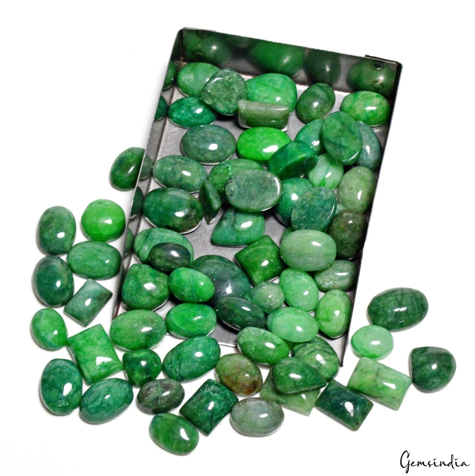 Natural Green Brazilian Emerald Mix Cabochon 770 Cts Wholesale Gems Lot 66 Pcs