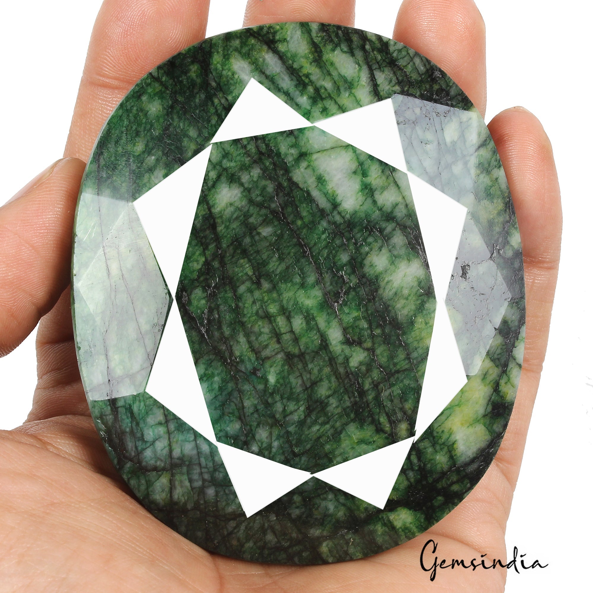 1450 Cts Natural Brazilian Dark Green Emerald Oval Faceted Cut Huge Loose Gem