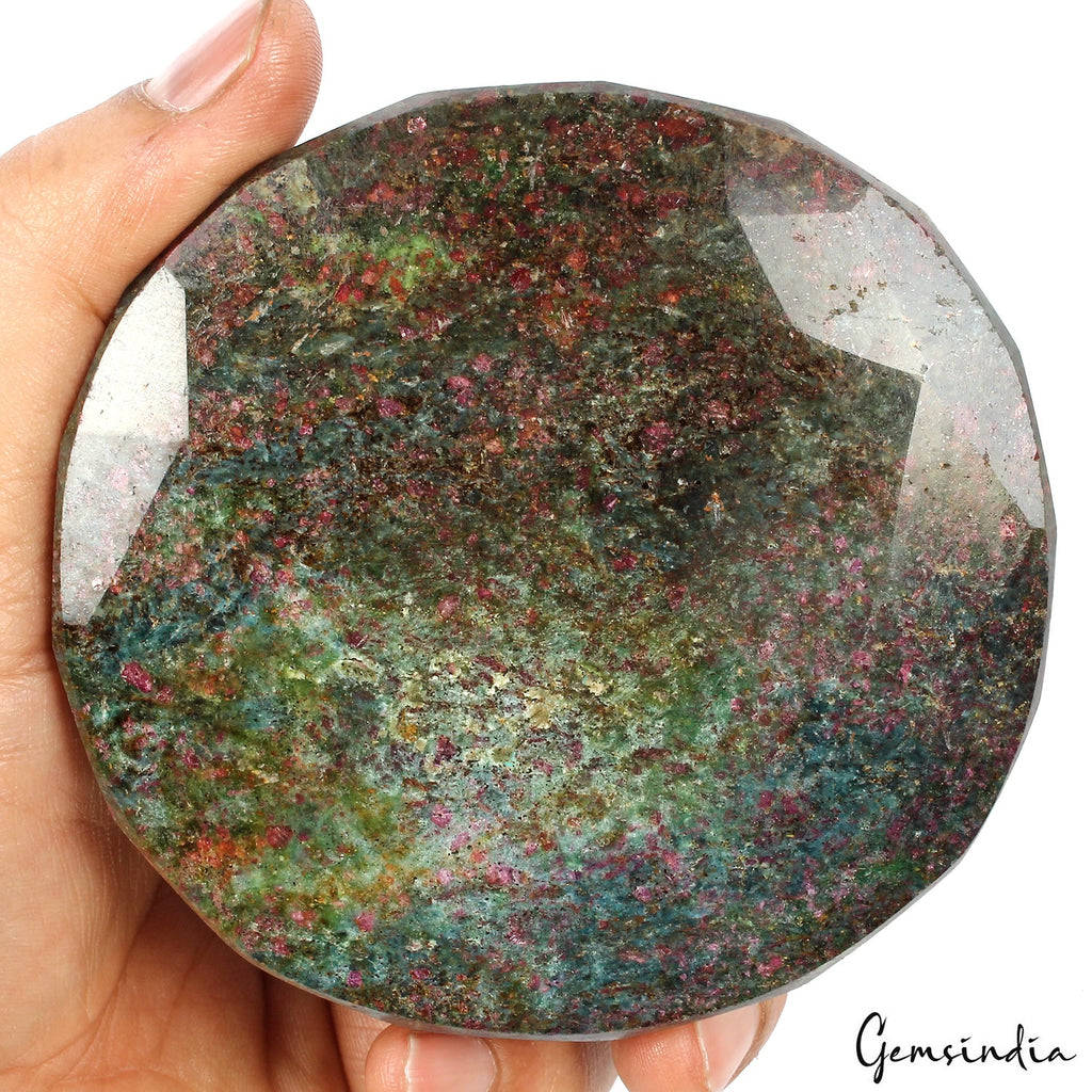 Large 4300Ct Natural Untreated Ruby Fuchsite Matrix Oval Cut Madagascar Gemstone