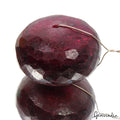 240 Ct Natural African Red Ruby Round Checker Cut Drill Bead Huge Size Loose Gem