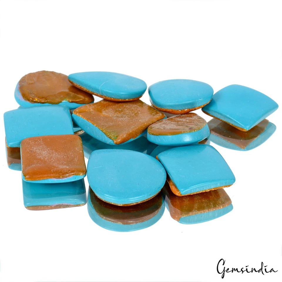 10 Pcs Chinese Blue Turquoise Mix Cabochon Loose Jewelry Gemstones Lot ~196 Cts