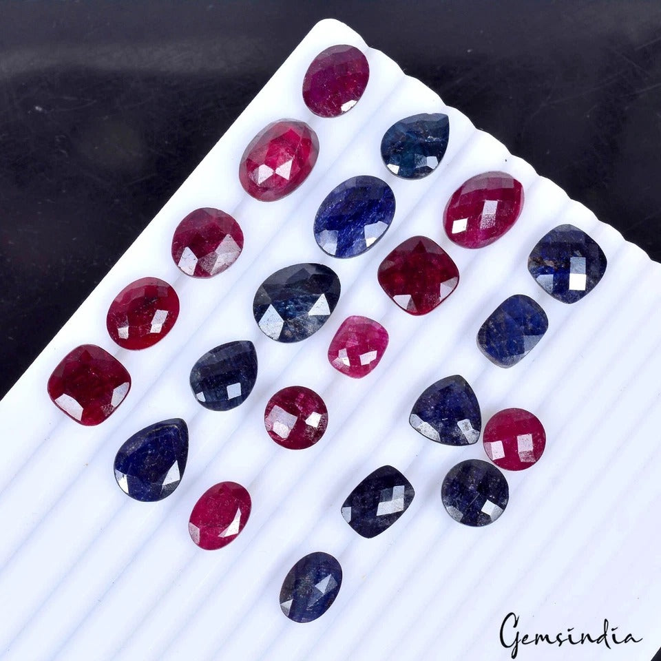 Ruby Lot, Loose Gemstone, Color Enhanced, Red — 22 Pieces, 12mm to 18mm, 220 Ct, Madagascar