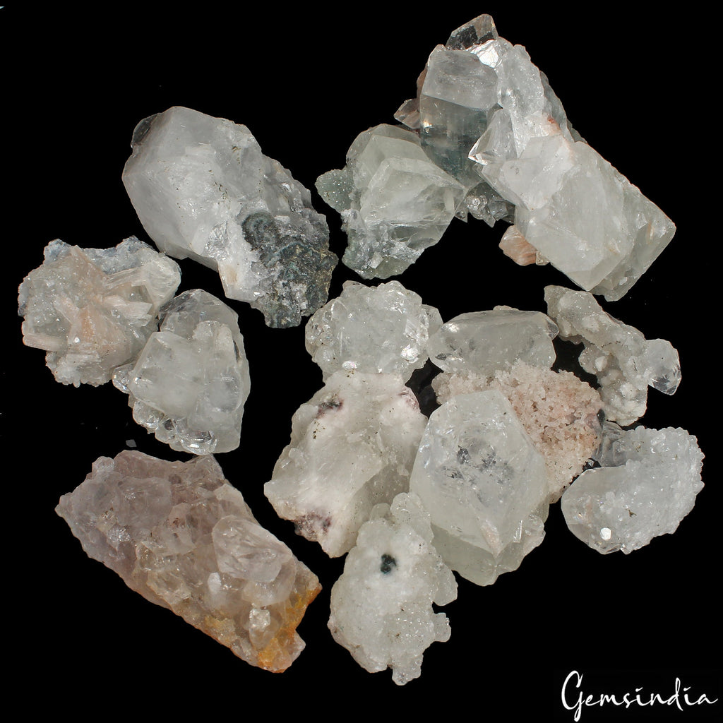 1260 Ct/12Pcs Sugar Druzy White Apophyllite Crystal Raw Healing Mineral Specimen