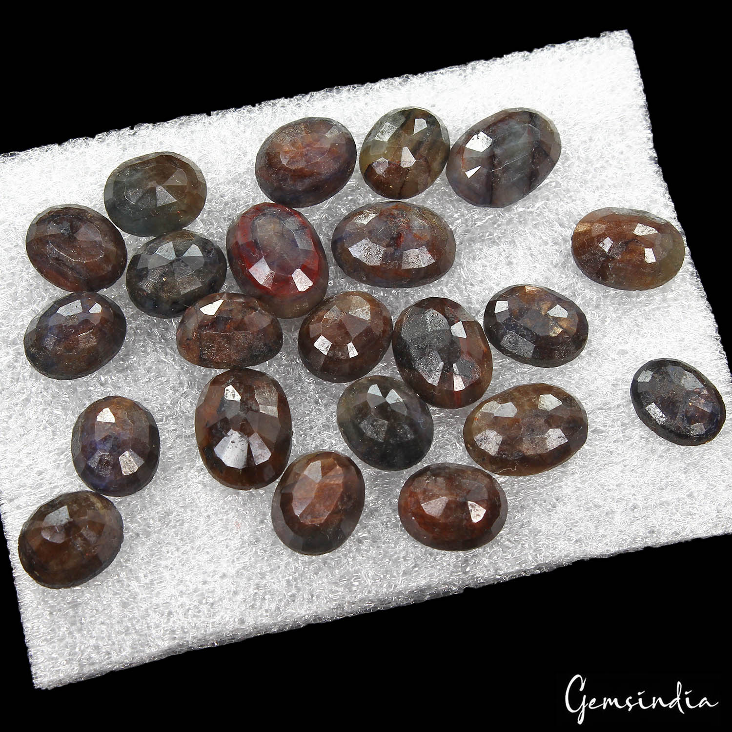 Certified 141.30 Cts/22 Pcs Natural Untreated Brown Blue Sapphire Oval Gems Lot