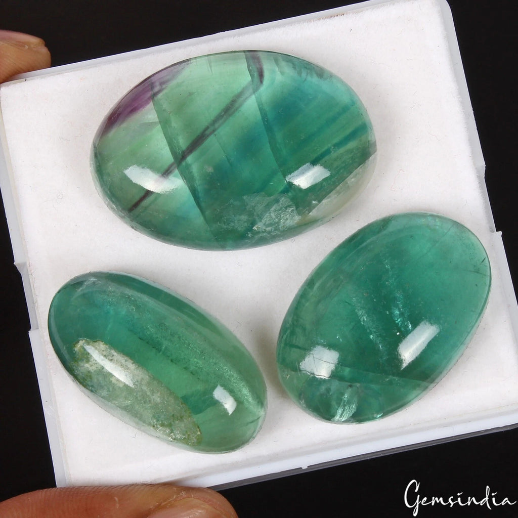 Fluorite Cabochon, Untreated, Green — 31mm, 230.30 Ct, Brazil