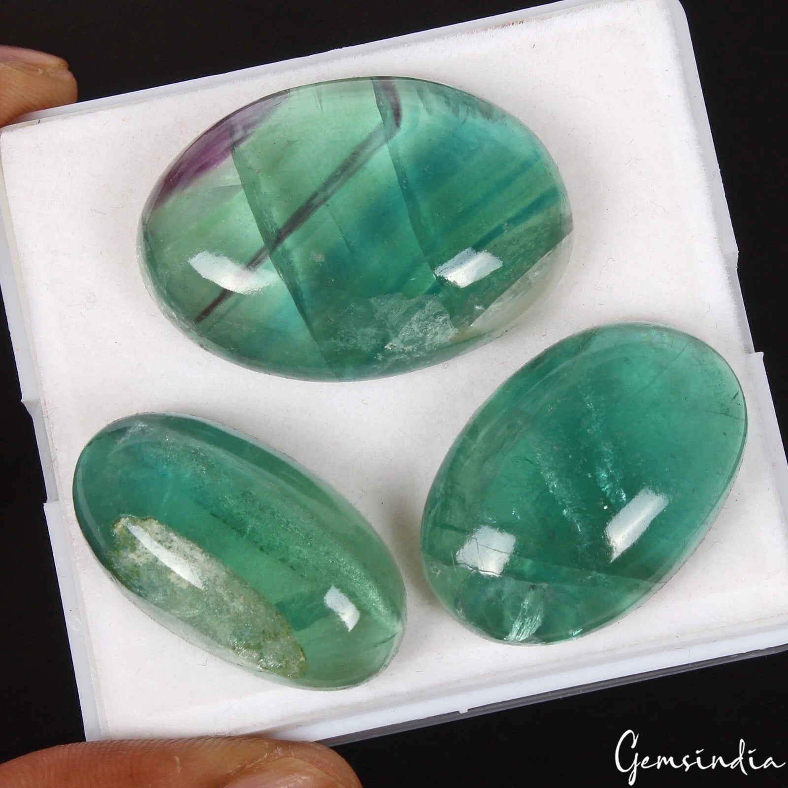 Fluorite Cabochon, Untreated, Green — 31mm, 230.30 Ct, Brazil