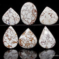 670 Ct Natural Untreated White Turquoise Mix Cabochon Loose Gemstone Lot 6 Pcs