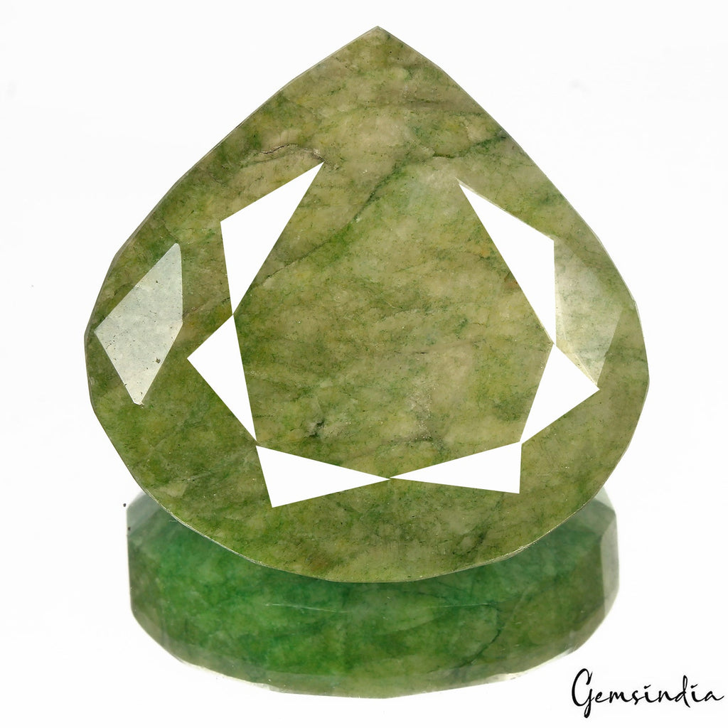 700 Ct Natural Brazilian Green Emerald Pear Faceted Cut Loose Huge Size Gemstone