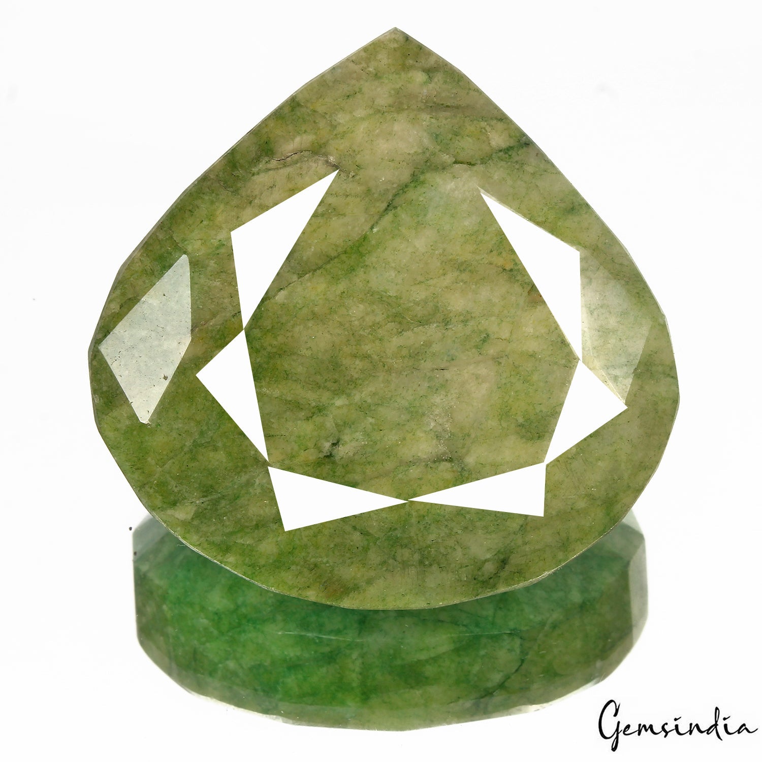 700 Ct Natural Brazilian Green Emerald Pear Faceted Cut Loose Huge Size Gemstone