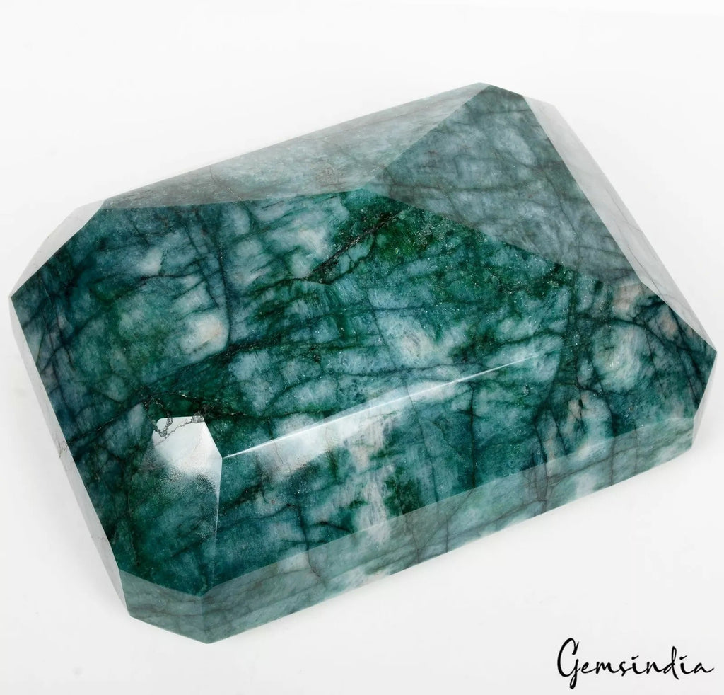 4.2 Kilo Natural Green Emerald Octagon Cut Brazilian Earth Mined Huge Gemstone