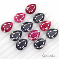 Certified 180 Cts/11 Pcs Natural Red Ruby Blue Sapphire Pear Calibrated Gems Lot