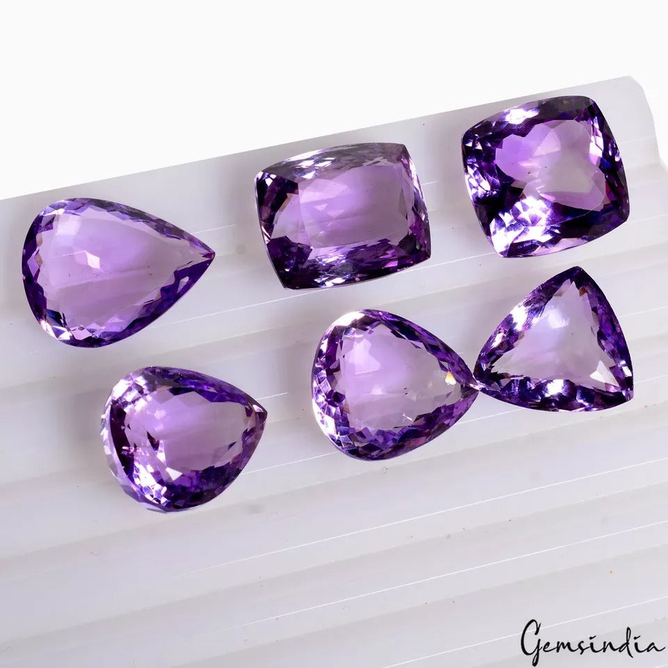 109.70 Ct Natural Purple Amethyst Mix Cut 17mm-20mm Loose AAA Quality Gemstones