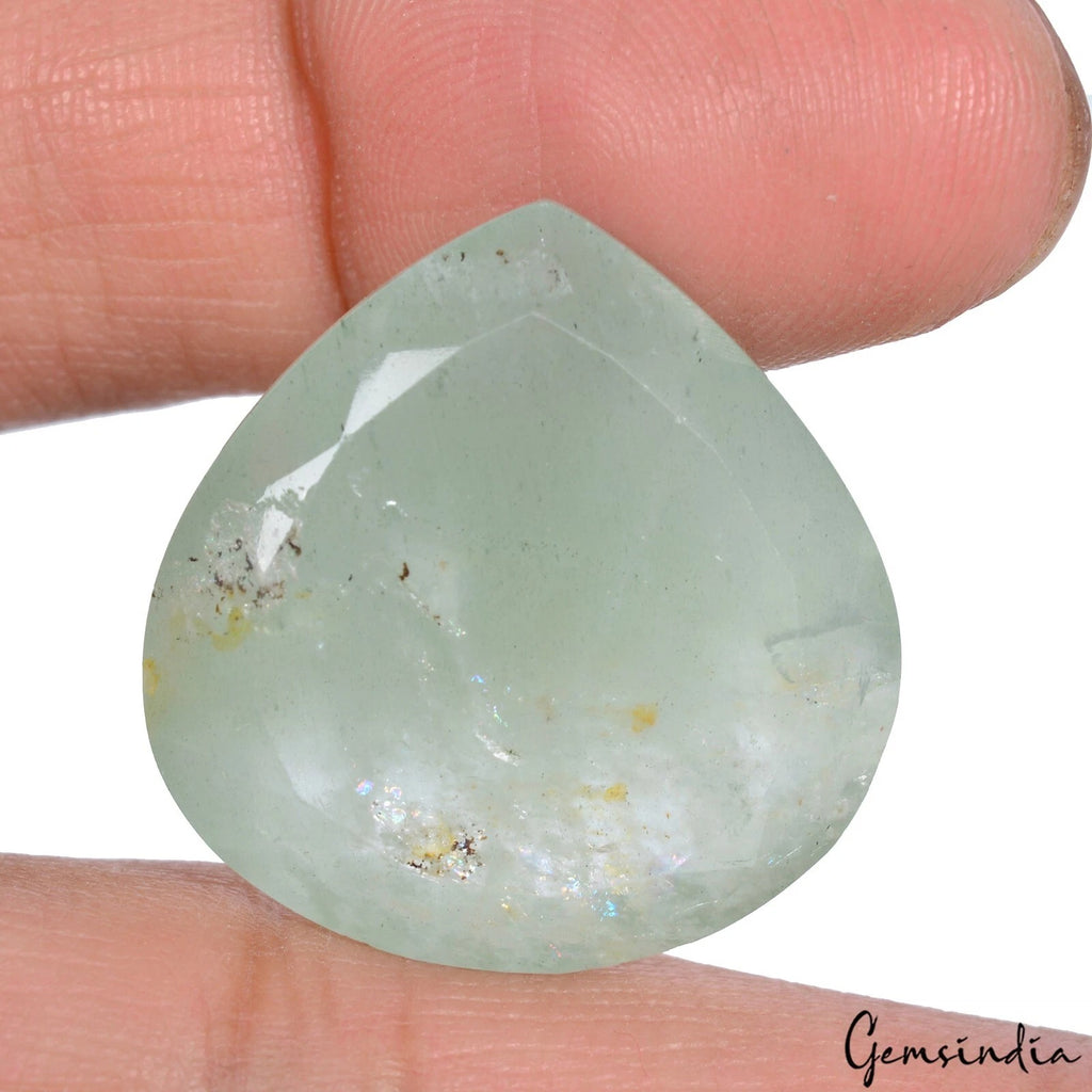 Aquamarine Loose Gemstone, Untreated, Green — 25x25x11 mm, 43.10 Ct, Brazil