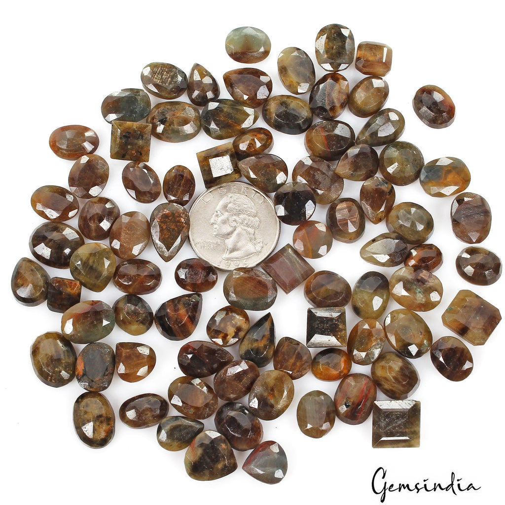 600 Ct/81 Pcs Natural Untreated Brown Sapphire Mix Cut Loose Gem Lot For Jewelry