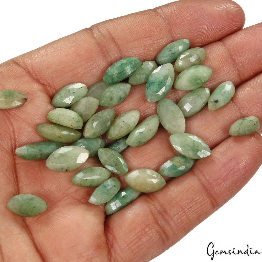 94 Ct/32 Pcs Natural Green Brazilian Emerald Marquise Cut Loose Gems For Jewelry
