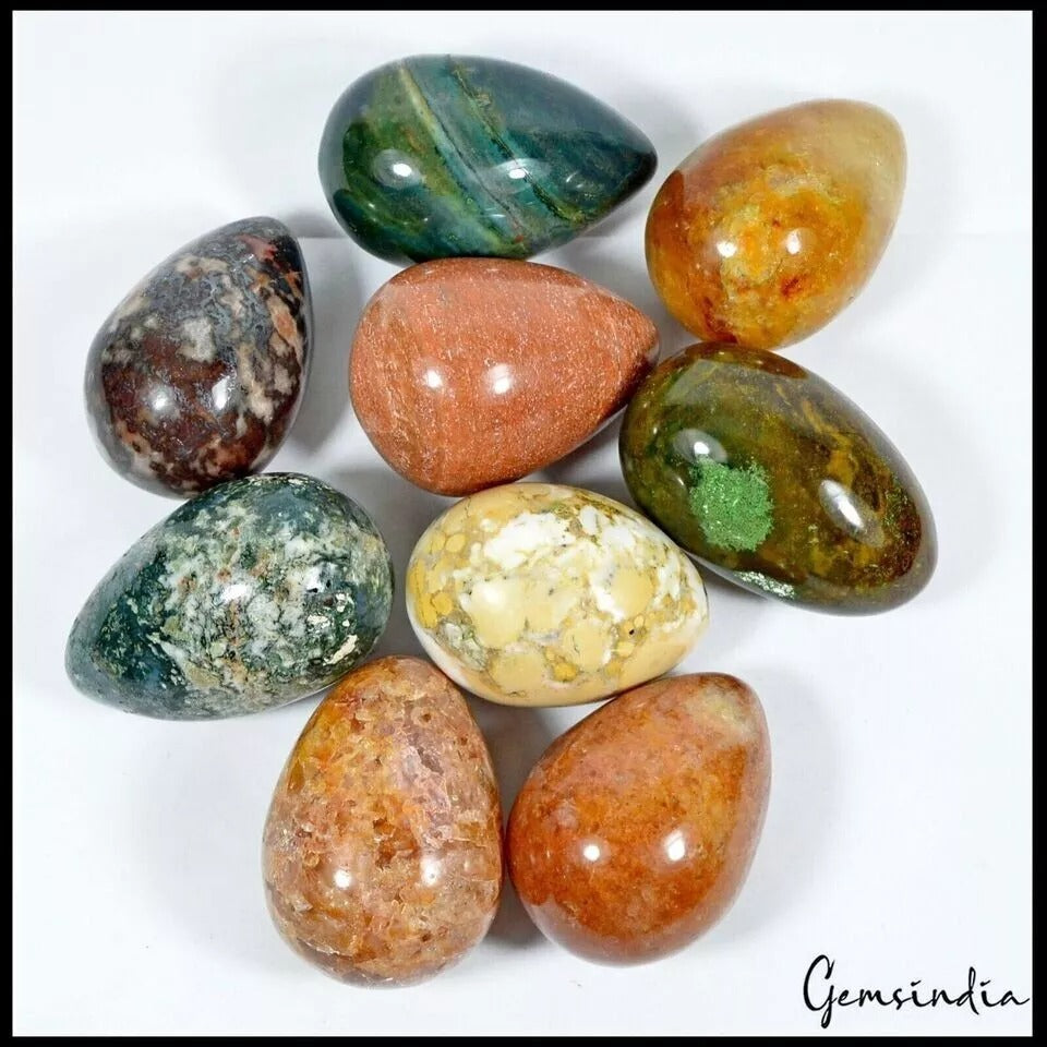 Moss Agate Sphere, Untreated, Multi Color — 9 Pieces, 51mm to 58mm, 1 Kg (5000 Ct), Madagascar