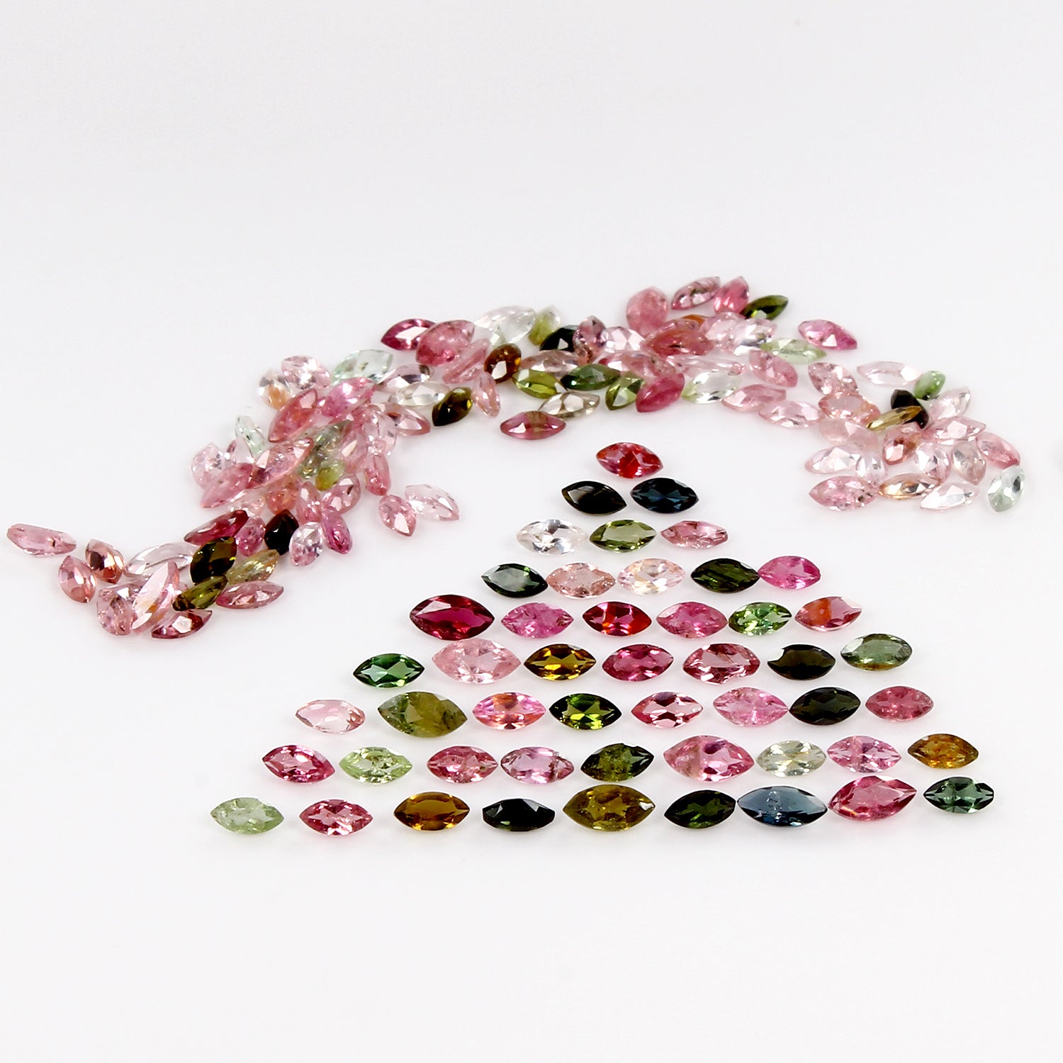 150 Pcs Natural Tourmaline 4mmx2mm Marquise Cut Multi Color Loose Gemstones Lot