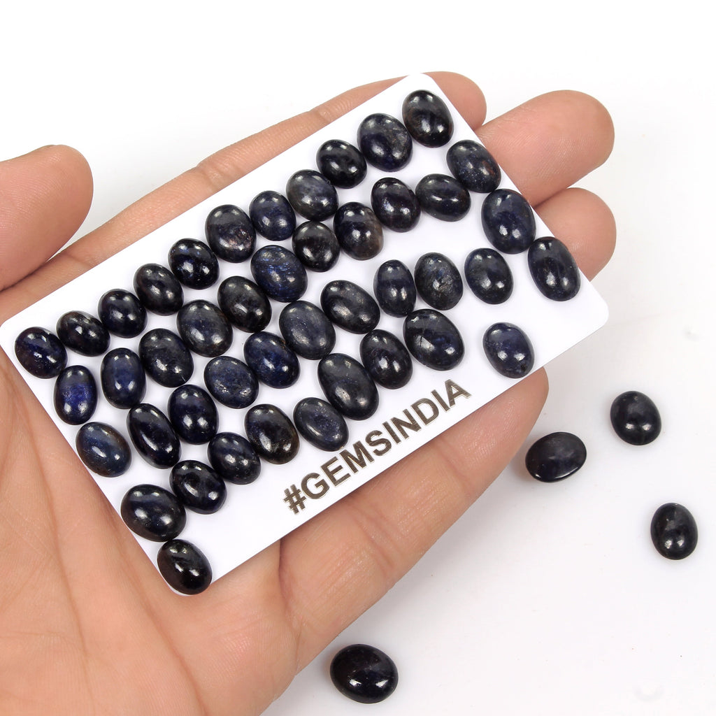 48 Pcs Natural Blue Sapphire Oval Cabochon Loose 8mm-12mm Gemstones Lot~157 Cts