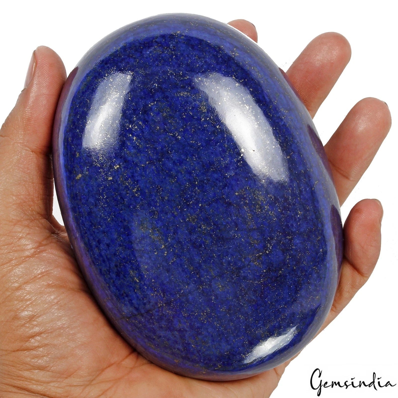 Large 4300 Ct Natural Blue Lapis Lazuli With Gold Flecks Oval Cabochon Gemstone