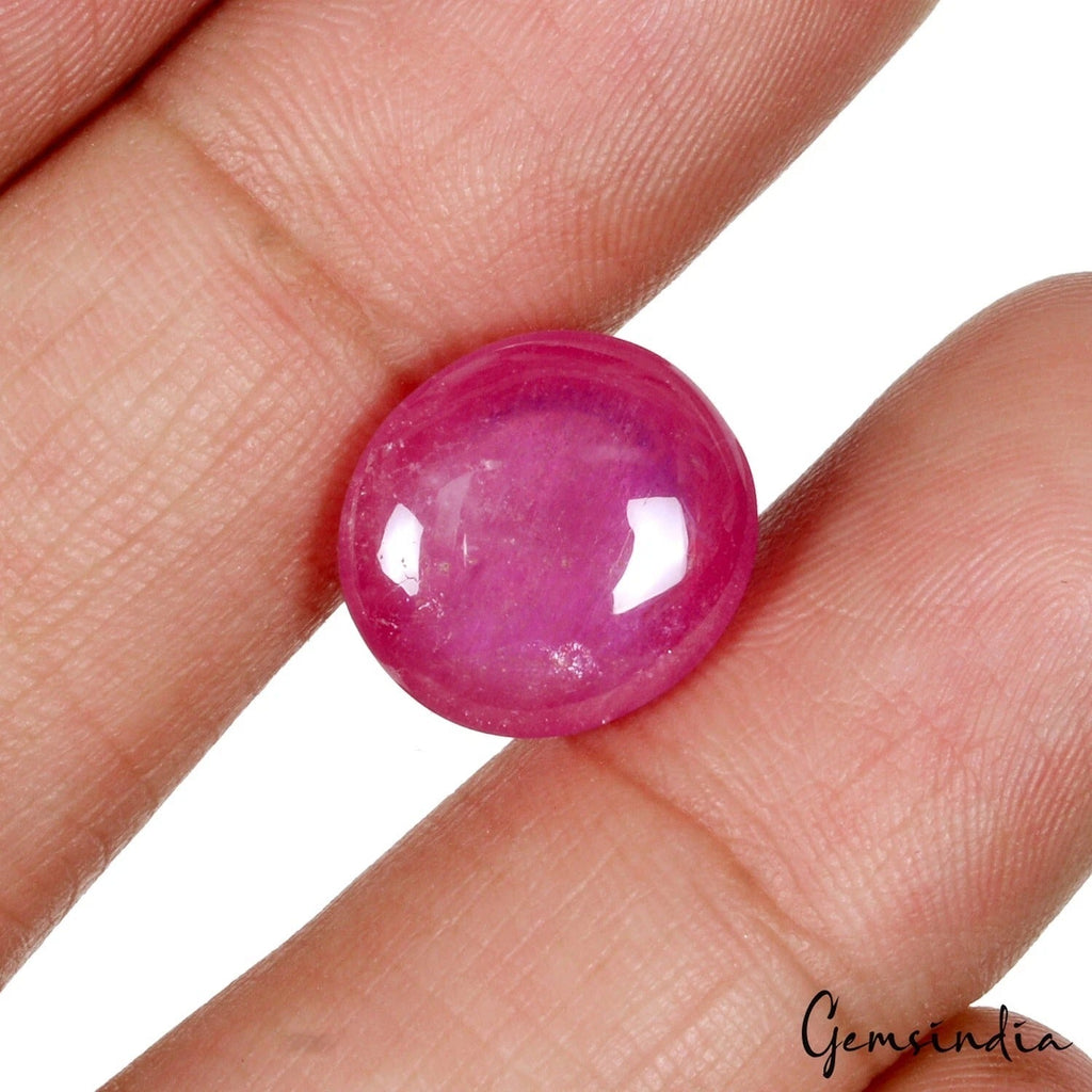 IGL&I Certified 13.60 Ct Natural Pink Red Ruby Rare Oval Cab Loose Gem For Ring