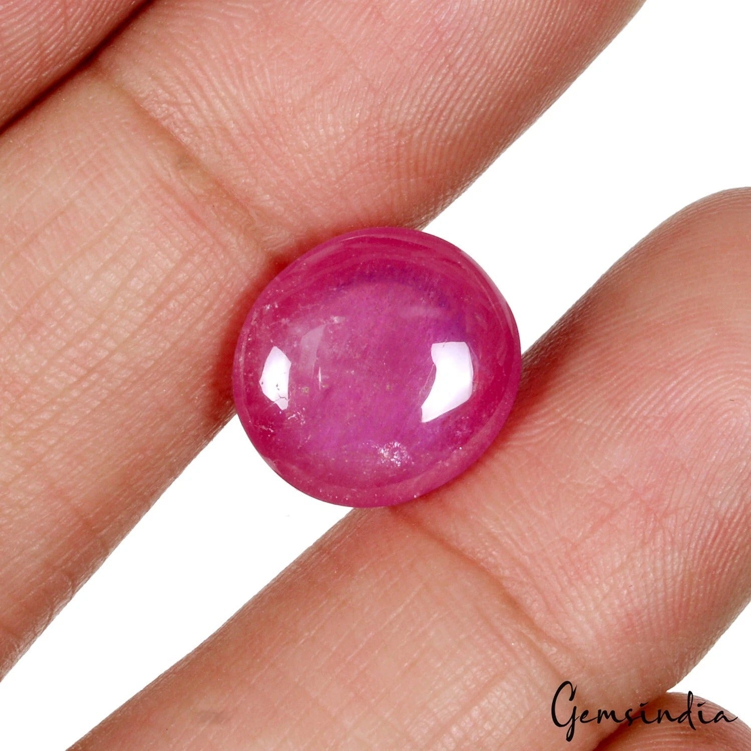 IGL&I Certified 13.60 Ct Natural Pink Red Ruby Rare Oval Cab Loose Gem For Ring