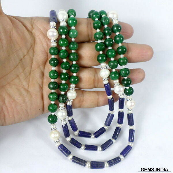 Emerald Jewelry, Blue — 21", Afghanistan
