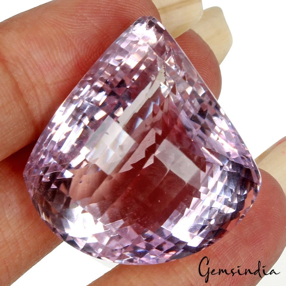 87.80 Ct Natural Untreated Bolivian Lavender Amethyst Fancy Checker Cut Rare Gem