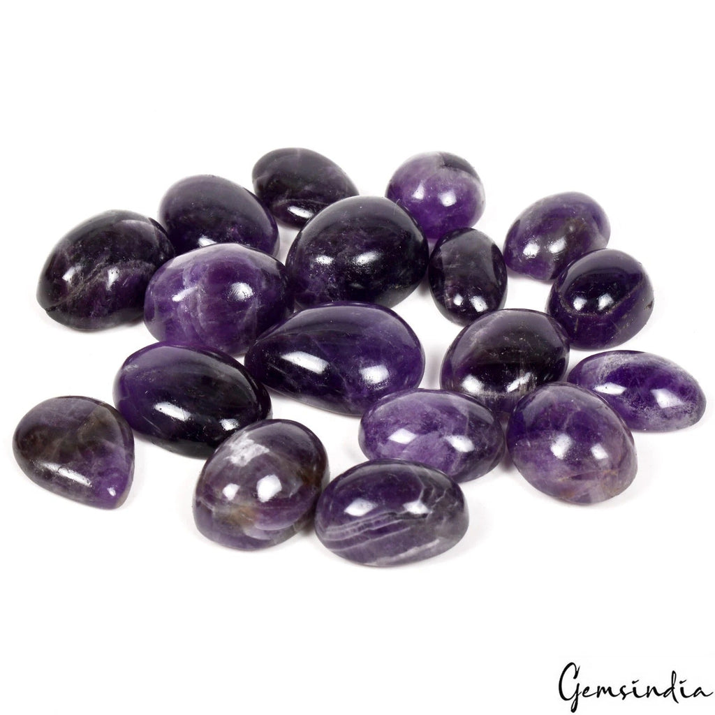 700 Ct Natural Dark Purple Amethyst Mix Cabochon Gemstone Lot 18 Pcs For Jewelry