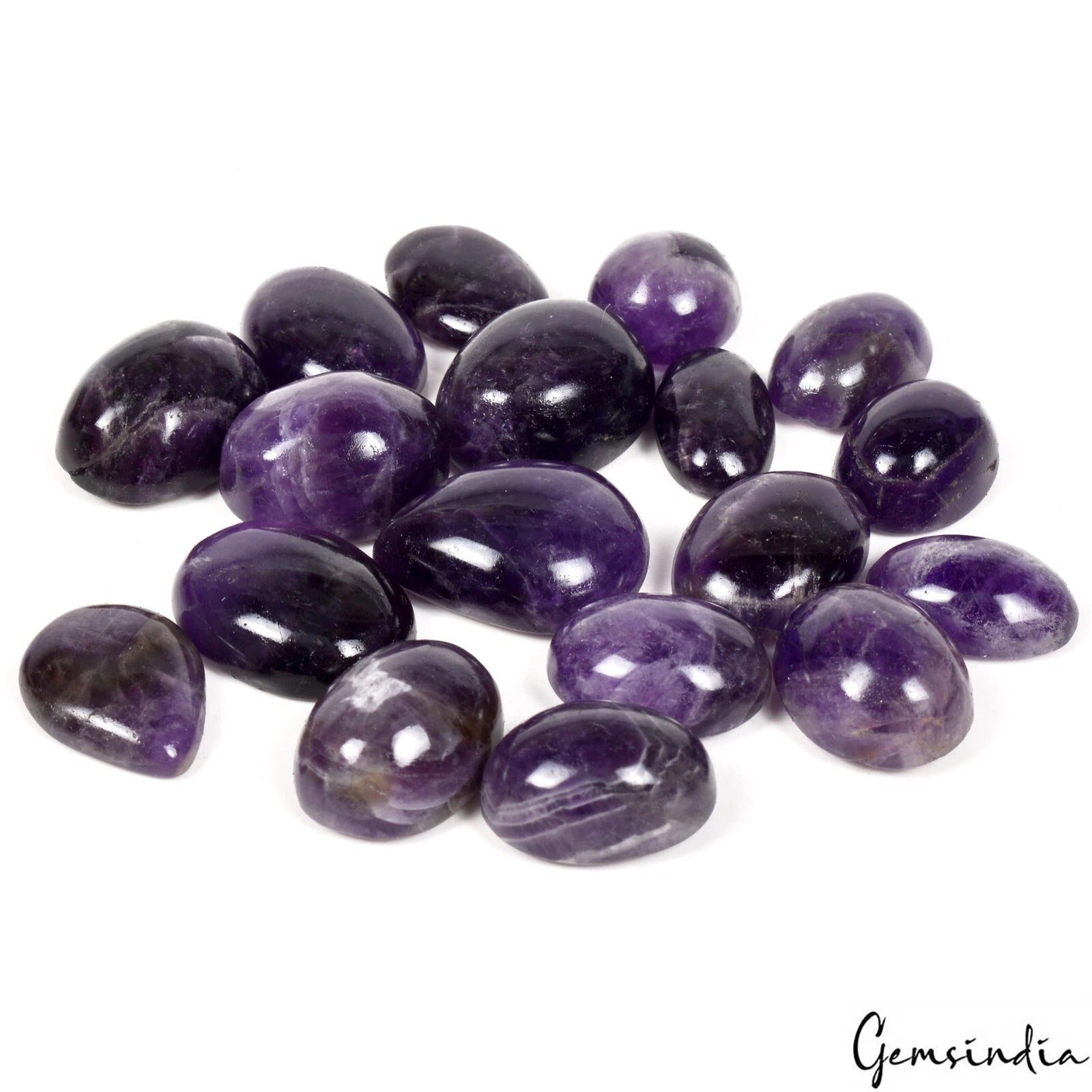 700 Ct Natural Dark Purple Amethyst Mix Cabochon Gemstone Lot 18 Pcs For Jewelry