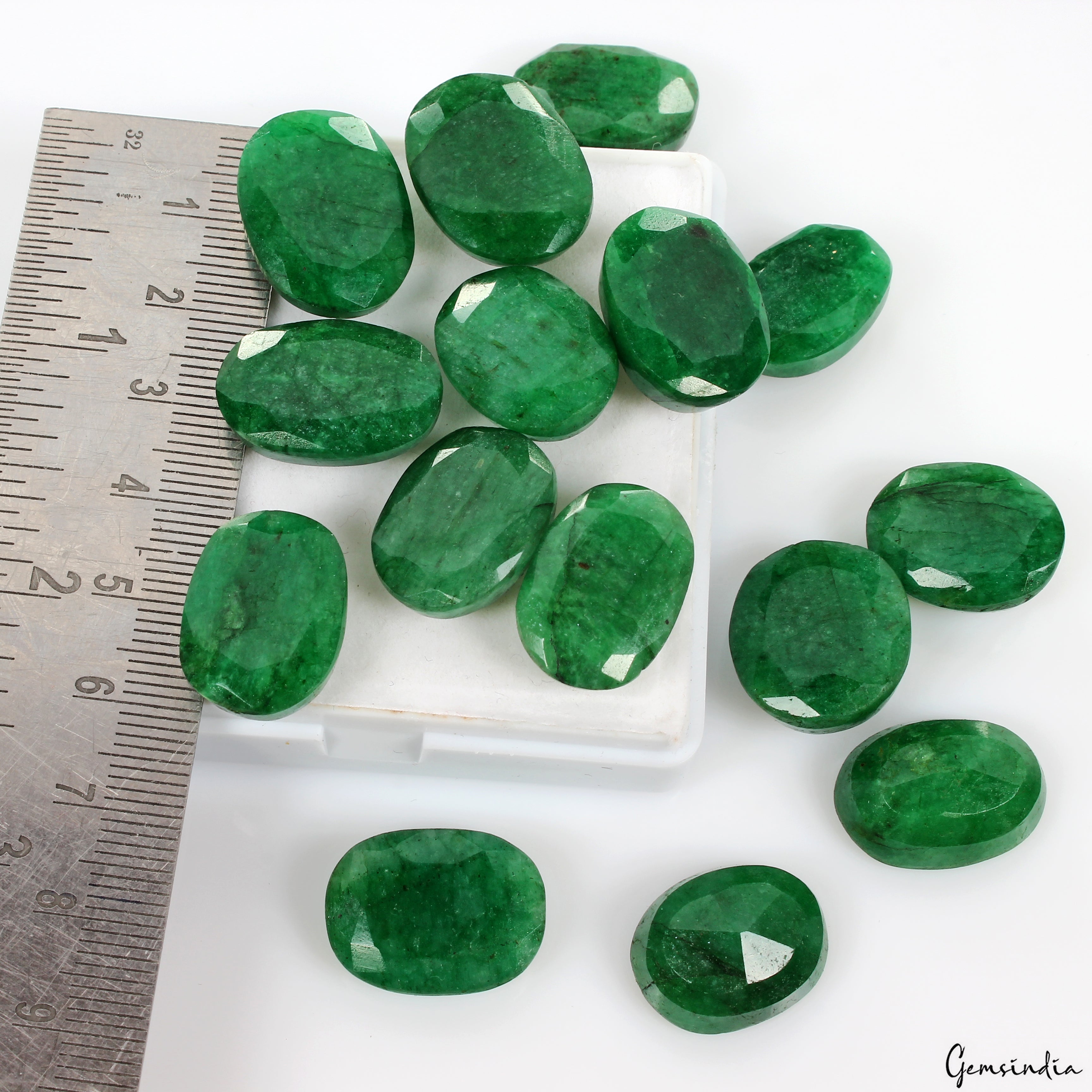 Certified Natural Green Emerald 280 Ct AAA+ Oval Cut Loose Gemstones Lot ~15 Pcs