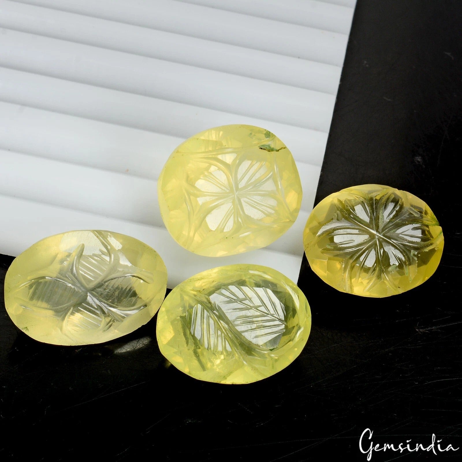 Lemon Quartz Lot, Loose Gemstone — 4 Pieces, 23mm to 25mm, 150.00 Ct, Brazil
