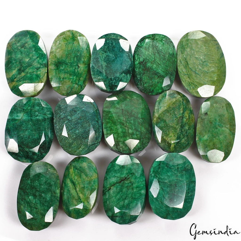 Emerald Lot, Loose Gemstone, Color Enhanced, Green — 14 Pieces, 26600 Ct (5.320 Kg), Brazil
