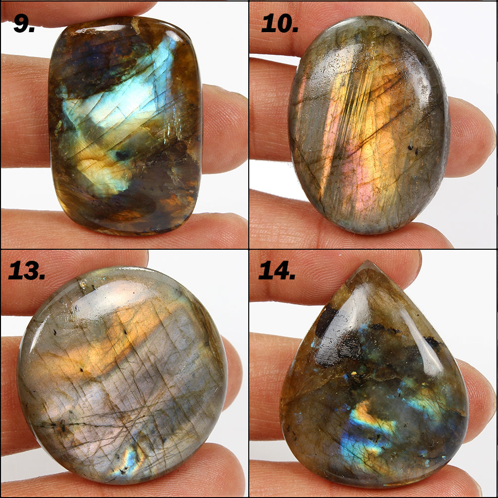 1660 Cts/16 Pcs Natural Untreated Spectrolite Labradorite Mix Cab Loose Gems Lot