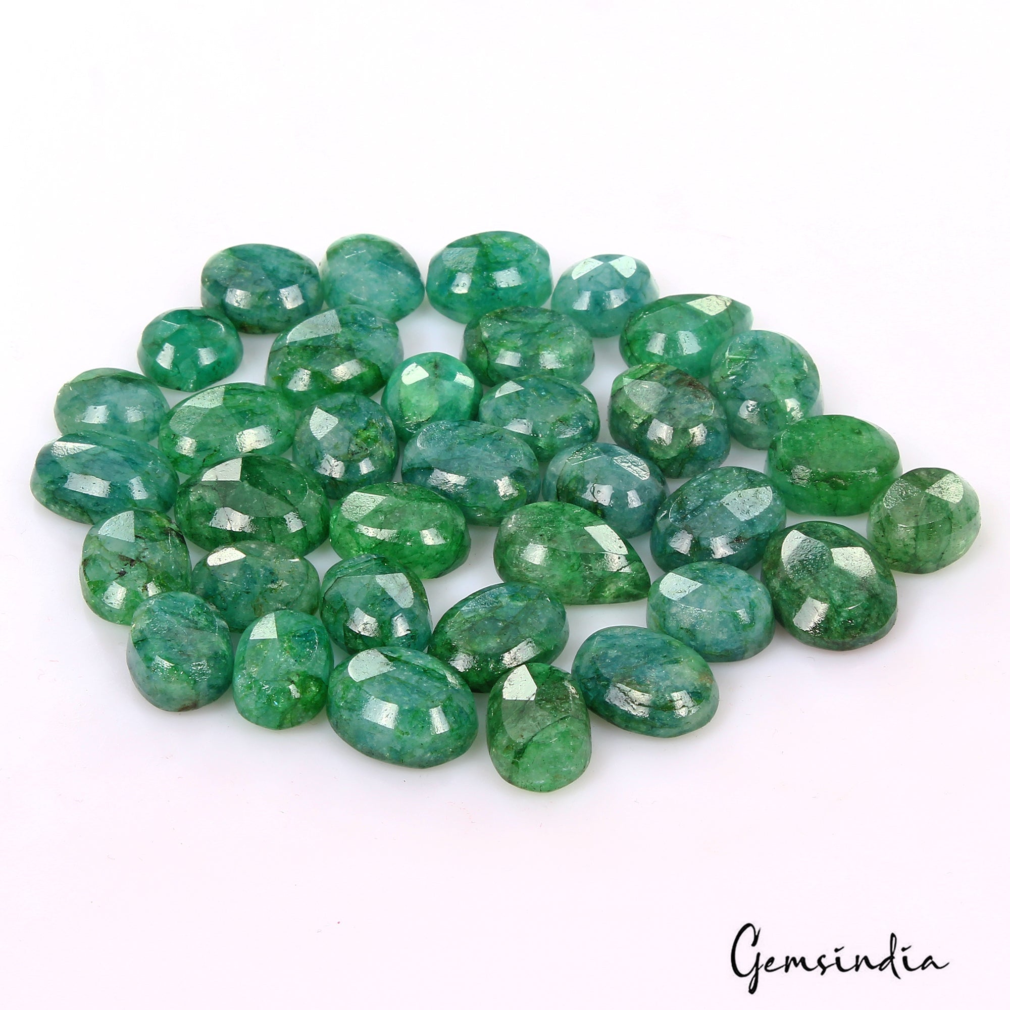 390 Cts/35 Pcs Natural Brazilian Blue Green Emerald Mix Cut Wholesale Gems Lot