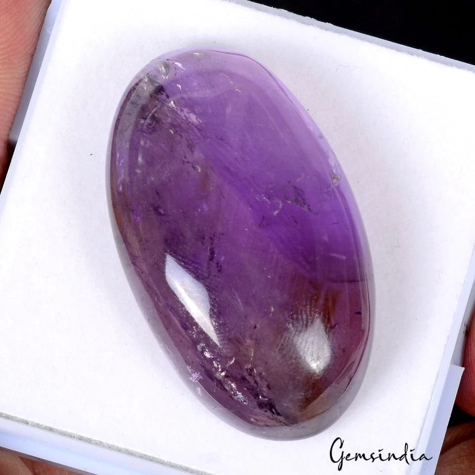 97.70 Ct Natural Untreated Purple Amethyst Oval Cab Pendant Size Loose Gemstone